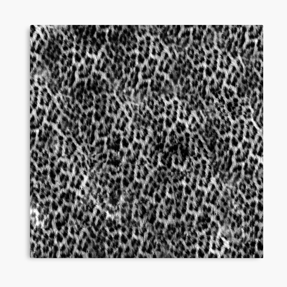 Cheetah Fur Texture - Black and White Pillow