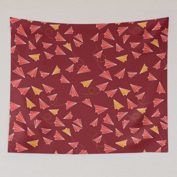 Item preview, paper planes flying in a red sky designed and sold by studioMoSa.