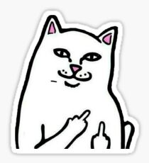 Middle finger cat Sticker