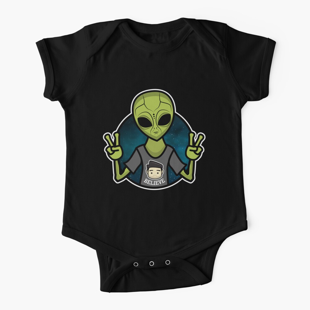 Believe In Humans Funny Alien Space Design Baby One Piece By Whynot123 Redbubble