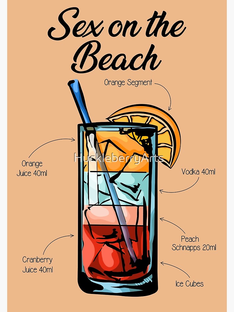 Sex On Beach Cocktail Recipe" Greeting by HuckleberryArts | Redbubble