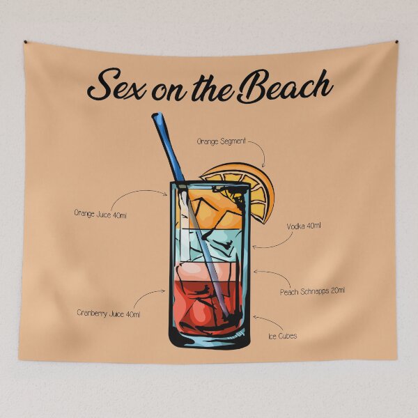 Item preview, Sex On The Beach Cocktail Recipe designed and sold by HuckleberryArts.