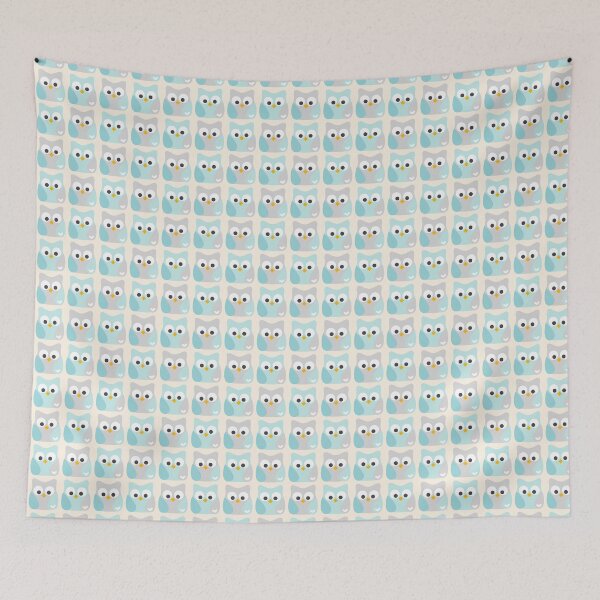 Item preview, Cute Kawaii Blue Hipster Owls designed and sold by cutekawaiii.