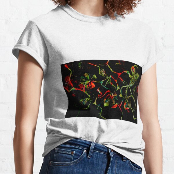 abstract floral shapes on black Classic T-Shirt