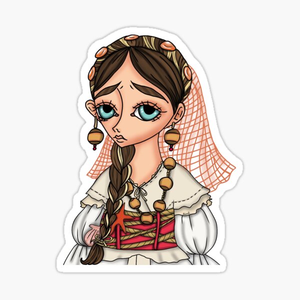 Abito tradizionale di Alghero - Traditional Sardinian dress Sticker