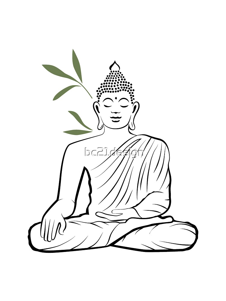 Premium Vector | Stylized buddha portrait coloring page and coloring book  for adult and kids design