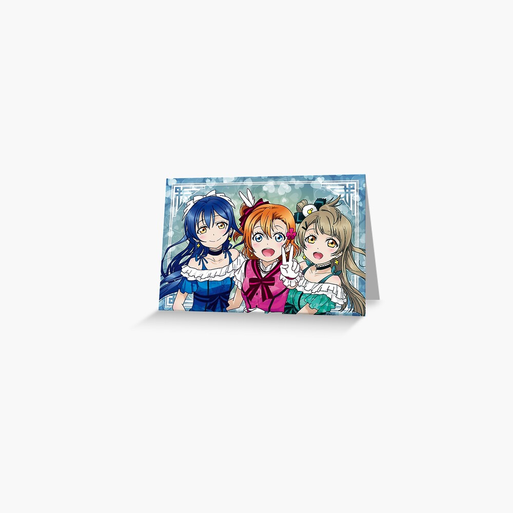 Honoka Umi And Kotori Kira Kira Sensation Camo Edit Greeting Card By Alphavirginis Redbubble 5165