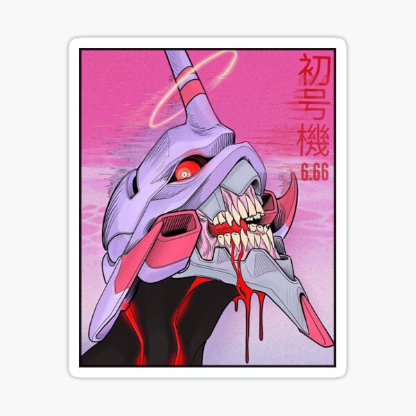 Evangelion Eva 01 Sticker By Hachimon Redbubble