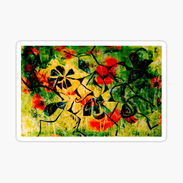 flowery abstract meadow Sticker