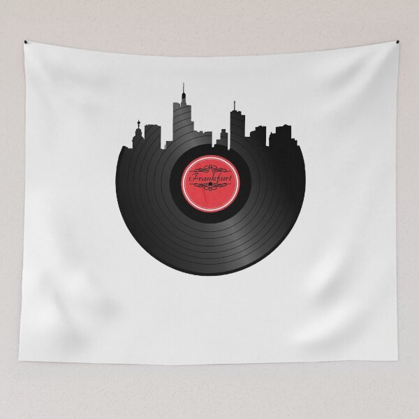 Artikelvorschau, Frankfurt Skyline Vinyl Schallplatte Dj Geschenk entworfen und verkauft von BornDesign.
