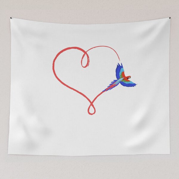 Item preview, Heart parrot ara love trajectory gift designed and sold by BornDesign.