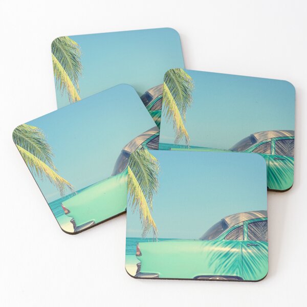 Item preview, Vintage summer, car tropical beach designed and sold by Delphimages Art.