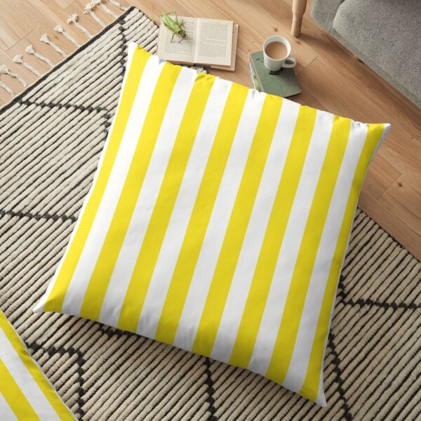 Motif rayé jaune et blanc de chaise longue Coussin de sol