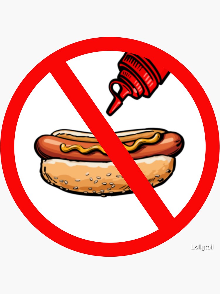 "No Ketchup Chicago Hot Dog Meme" Sticker for Sale by Lollytail Redbubble
