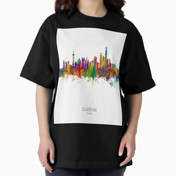 Vista previa del artículo con la obra «Shanghai China Skyline», diseñado y vendido por ArtPrints.