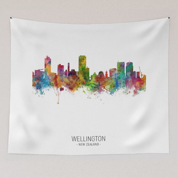 Item preview, Wellington New Zealand Skyline designed and sold by ArtPrints.
