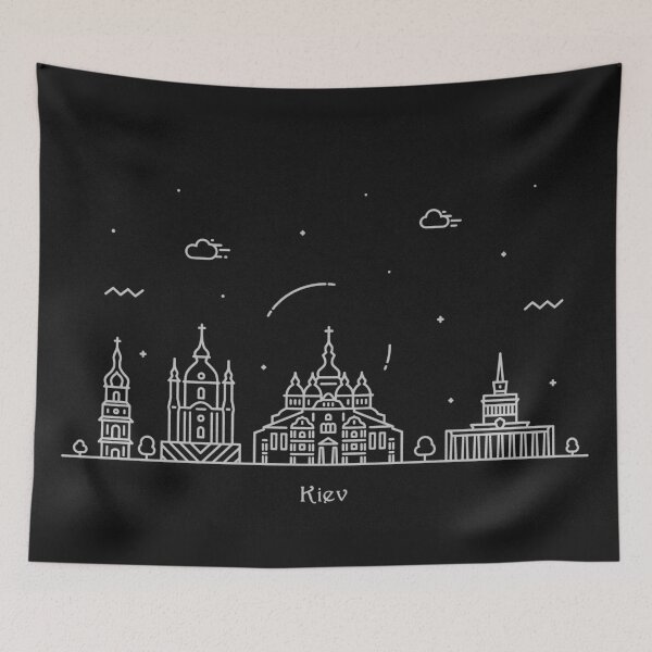Item preview, Kiev Skyline Minimal Line Art Poster designed and sold by A Deniz Akerman.
