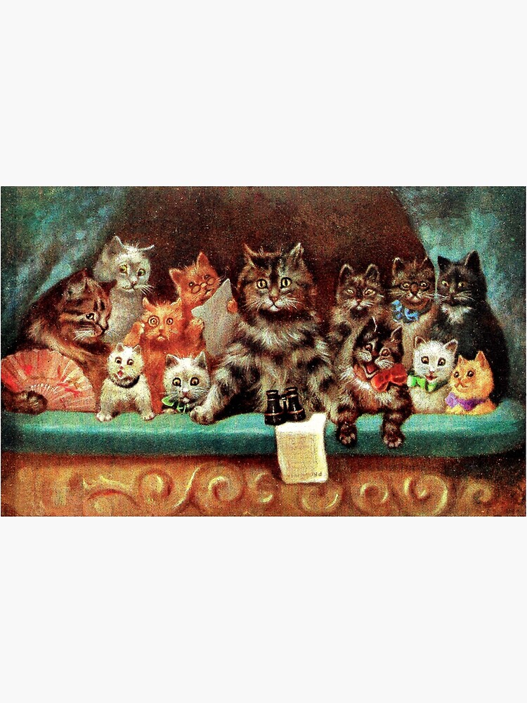 Cute Louis Wain Cat Candy Cane Christmas Ornament Painting Canvas