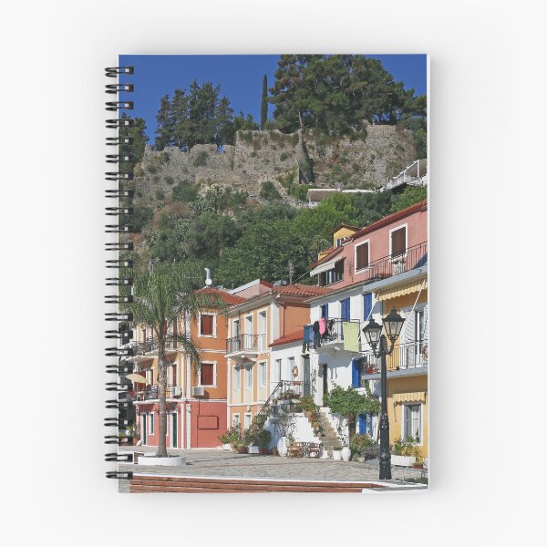 Item preview, old colorful buildings and fort on hill Parga Greece designed and sold by goceris.