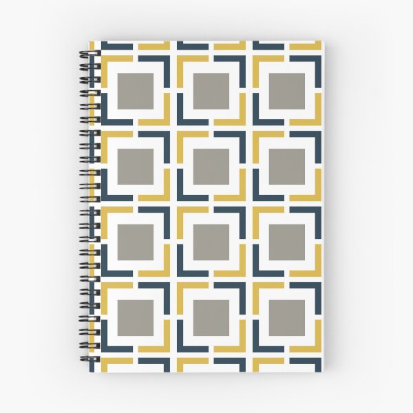 Item preview, Squared, Geometric Pattern in Light Mustard Yellow, Navy Blue, White, and Grey designed and sold by kierkegaard.