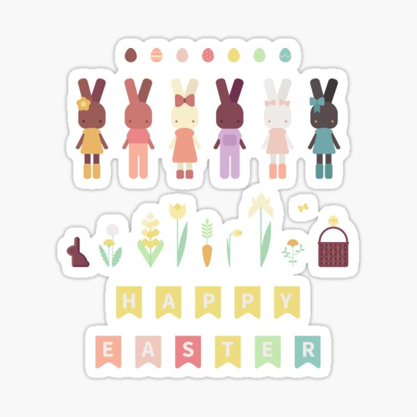 Item preview, Cute Happy Easter Bunnies designed and sold by Ananke  Reed.