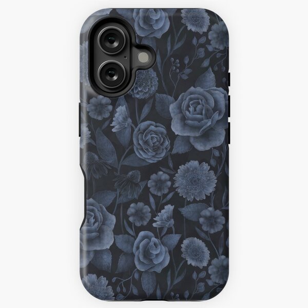 Item preview, Moody Floral in blue designed and sold by Gaia Marfurt.