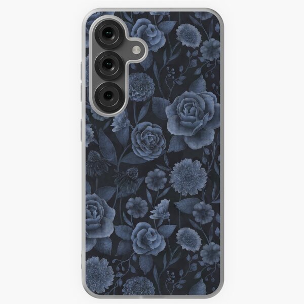 Vista previa del artículo con la obra «Moody Floral en azul», diseñado y vendido por Gaia Marfurt.