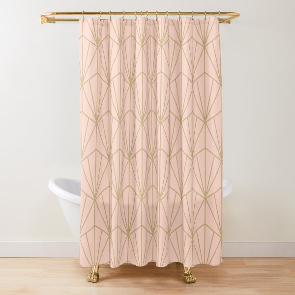 Art Deco in Peach and Gold Shower Curtain