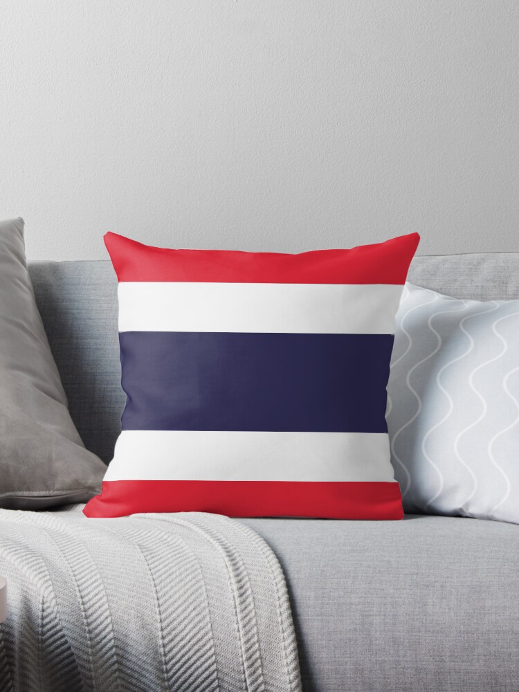 Aperçu 1 sur 3. Coussin avec l'œuvre Drapeau de Thaïlande créée et vendue par Shorlick.