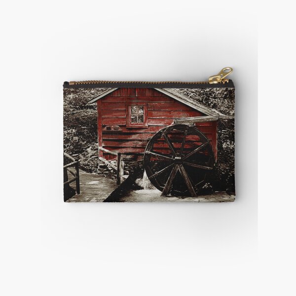 Item preview, Rustic Old Red Mill Water Wheel Brown Farmhouse Country Art A470 designed and sold by byNicol.