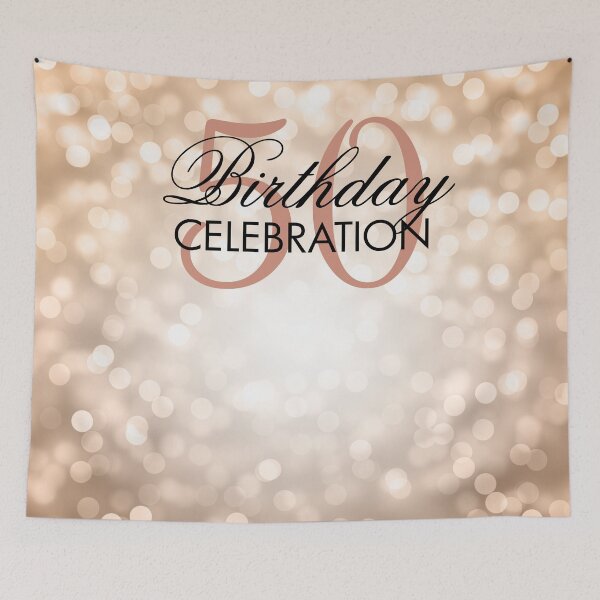 Item preview, Rose Gold Bokeh Lights 50th Birthday Backdrop  designed and sold by Rewards4life.