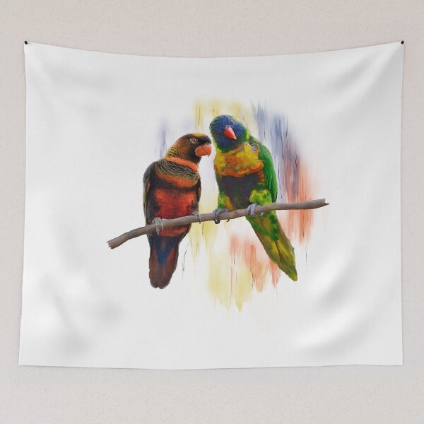 Item preview, Digital Painting of  Lorikeet Parrots designed and sold by svetlanna.