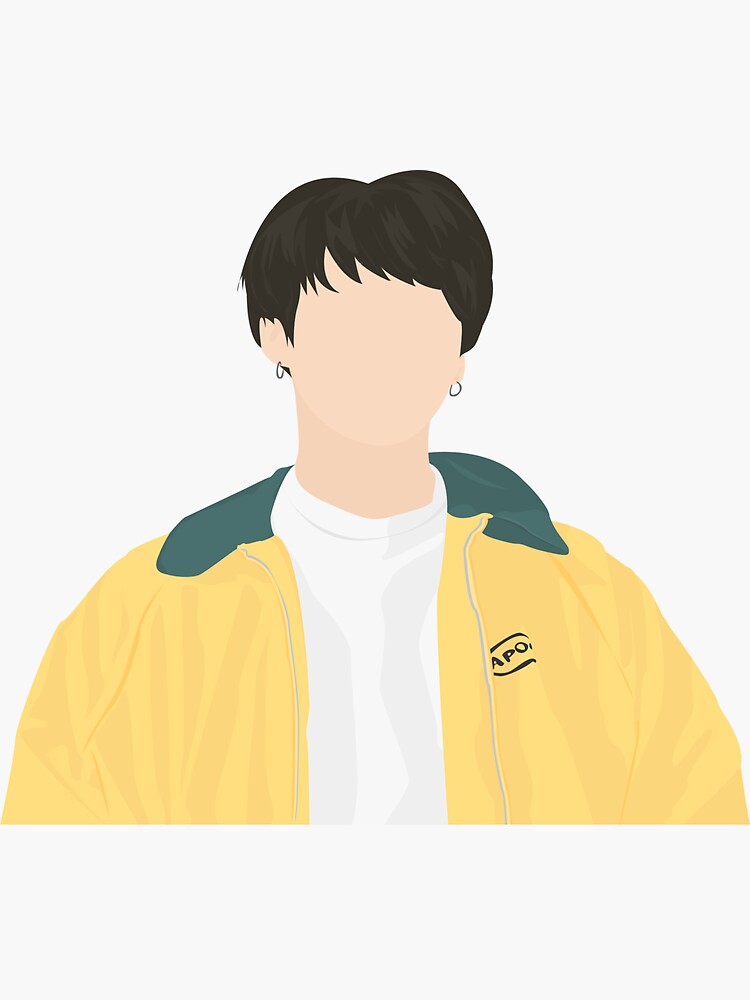 bts jungkook faceless sticker by izzywong redbubble