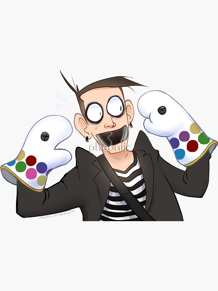 "Tape Face Mime Puppets" Sticker for Sale by pheoniic Redbubble