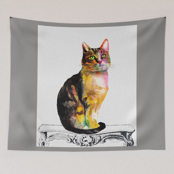 Item preview, Watercolor Cat on Table D designed and sold by Jean Plout.