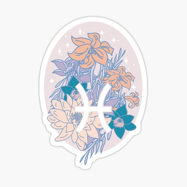 Pisces Flowers - PASTEL Sticker