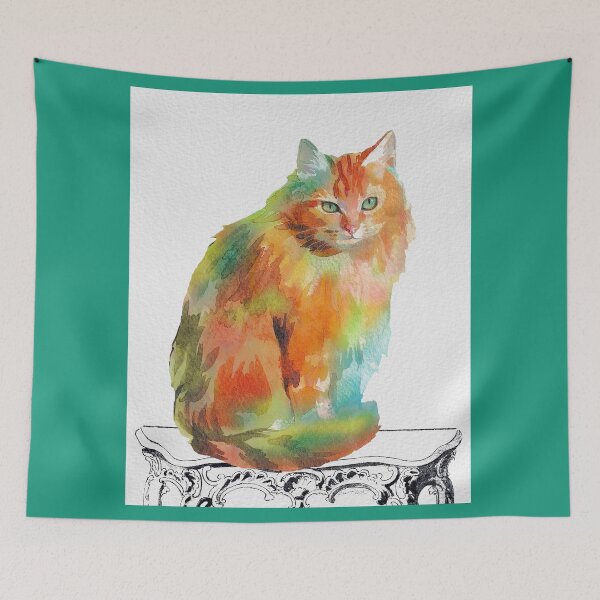 Item preview, Watercolor Cat on Table G designed and sold by Jean Plout.