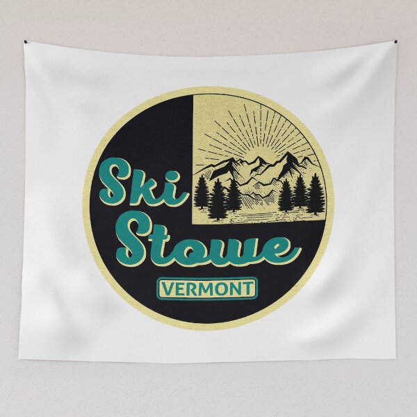 Item preview, Ski Stowe Vermont Skiing Snowboarding Vintage Style Sticker designed and sold by DESTINATIONS DECAL.