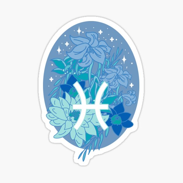 Pisces Flowers - PERIWINKLE Sticker