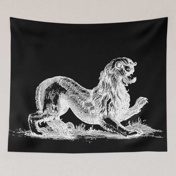Item preview, Ancient Lion Drawing (Black) Antique Fine Art Illustration designed and sold by freshlypeeled.