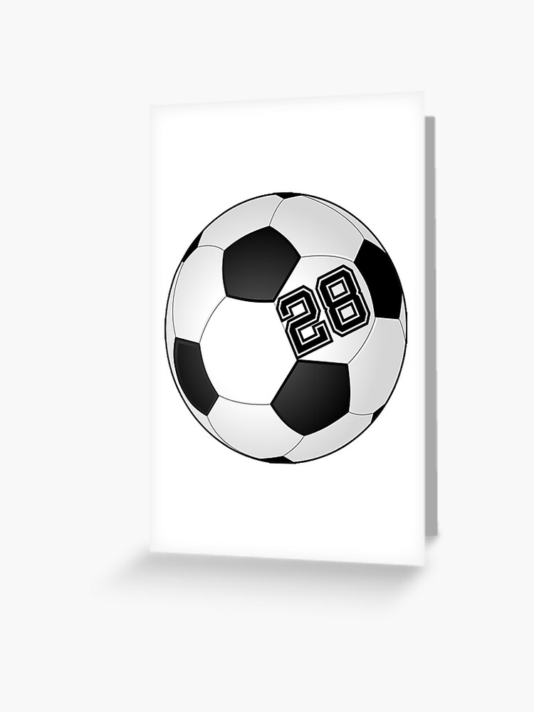 Football Soccer Player Jersey No 28 Back Number 28 Ball Sport Sticker Gift Greeting Card For Sale By Theshirtinator Redbubble