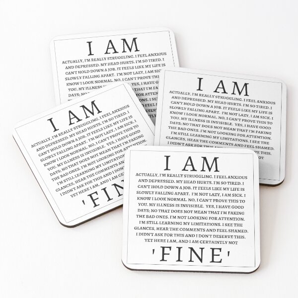 I Am 'Fine' Coasters (Set of 4)