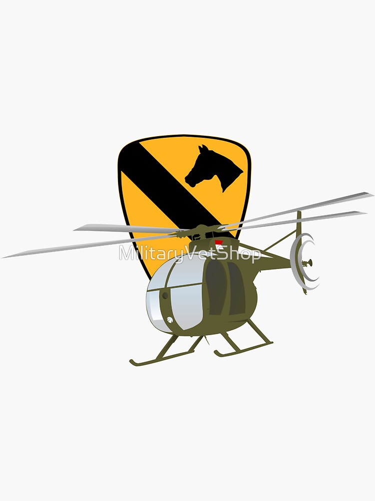 1st Cavalry with OH-6 Loach Helicopter by MilitaryVetShop