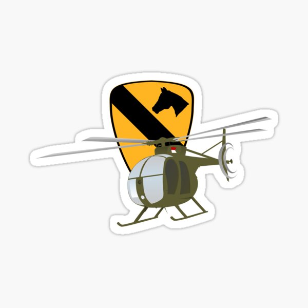 1st Cavalry with OH-6 Loach Helicopter Sticker