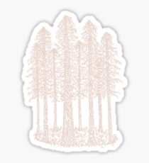 Coastal Redwoods Cathedral Ring Sketch - Red Number 2 Sticker