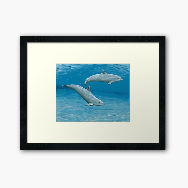 "Sandscape" by Amber Marine ~ acrylic dolphin painting, art © 2014 Framed Art Print