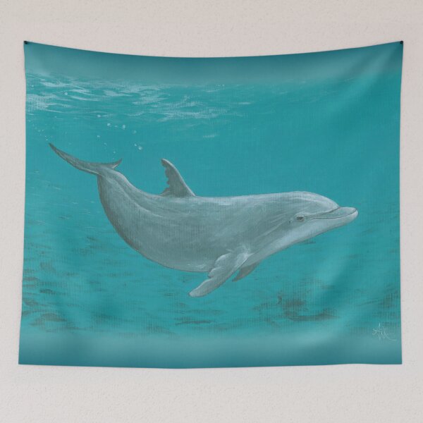 Item preview, "Shallow Reef" by Amber Marine ~ acrylic dolphin painting, © 2014 designed and sold by Amber Marine ~ Wildlife Artist ~ © 2004-2021.