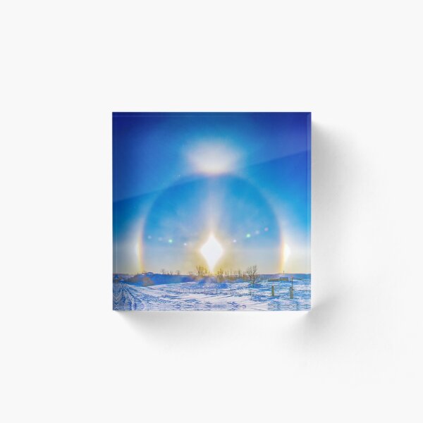Sundogs in Noonan, North Dakota Acrylic Block
