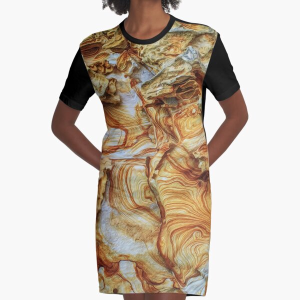 Sandstone Cliff 190227#3 Graphic T-Shirt Dress
