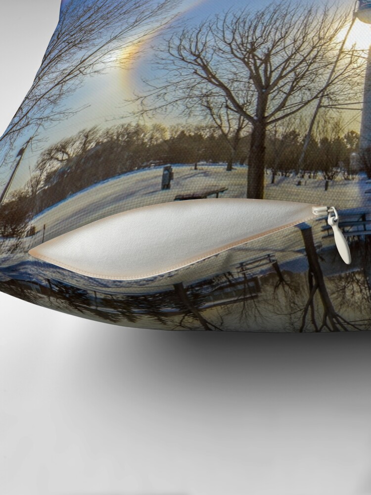 Thumbnail 2 of 3, Throw Pillow, Sundogs over Noonan Water Tower designed and sold by Jerry Walter.